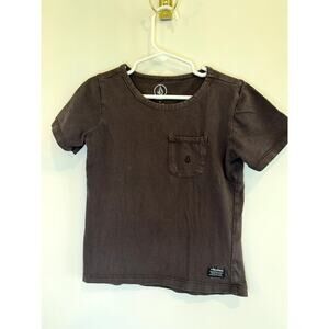 Volcom Boys Pocket T Shirt Charcoal Gray Size 4 Skate Surf Basic Tee
